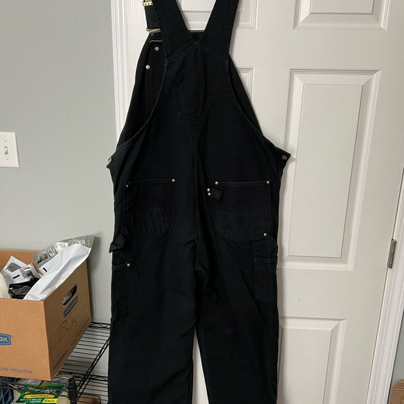 Carhartt Men's Overalls Romper Jumpsuit Bib Pants Black Canvas Jeans - Picture 6 of 16